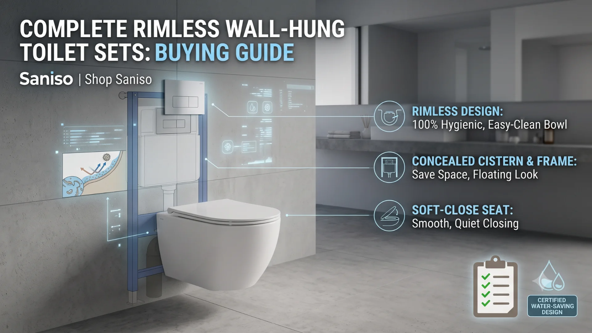 Complete Rimless Wall-Hung Toilet Sets: Buying Guide | Saniso